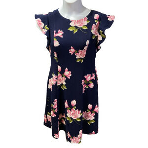 Jessica Howard Butterfly Sleeves Floral Fit Flare Dress Size 10 Petite